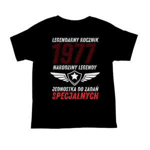 Koszulka rocznik 1977 na urodziny - Narodziny legendy - Czarny - XL
