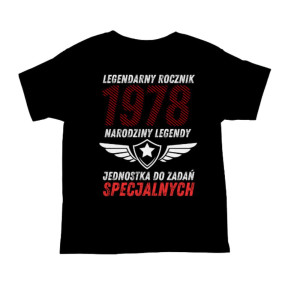 Koszulka rocznik 1978 na urodziny - Narodziny legendy - Czarny - XL