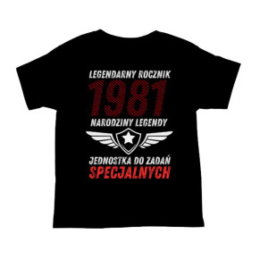 Koszulka rocznik 1981 na urodziny - Narodziny legendy - Czarny - XL
