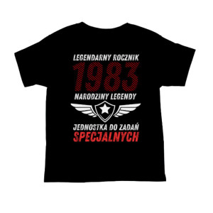 Koszulka rocznik 1983 na urodziny - Narodziny legendy - Czarny - XL
