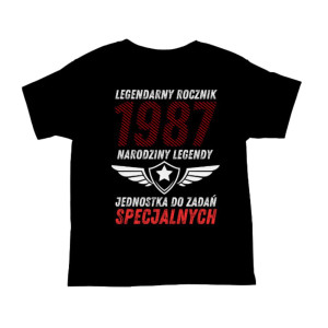 Koszulka rocznik 1987 na urodziny - Narodziny legendy - Czarny - XL