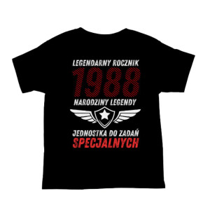 Koszulka rocznik 1988 na urodziny - Narodziny legendy - Czarny - XL