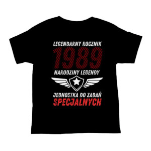 Koszulka rocznik 1989 na urodziny - Narodziny legendy - Czarny - XL