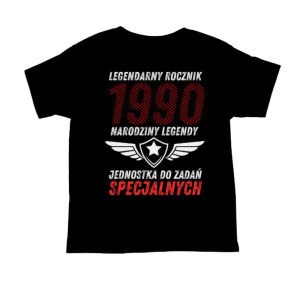 Koszulka rocznik 1990 na 35 urodziny - Narodziny legendy - Czarny - XL