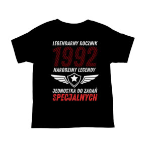 Koszulka rocznik 1992 na urodziny - Narodziny legendy - Czarny - XL