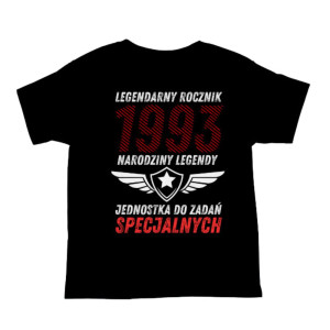 Koszulka rocznik 1993 na urodziny - Narodziny legendy - Czarny - XL