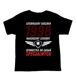 Koszulka rocznik 1998 na urodziny - Narodziny legendy - Czarny - XL