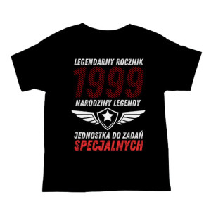 Koszulka rocznik 1999 na urodziny - Narodziny legendy - Czarny - XL