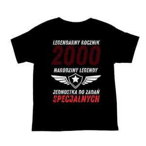 Koszulka rocznik 2000 na 25 urodziny - Narodziny legendy - Czarny - 3XL