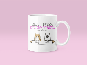 Kubek Najlepsza Kocia Mama – Personalizowana - Biały - 330ml