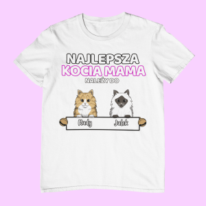Koszulka Najlepsza Kocia Mama – Personalizowana - Czarny - L