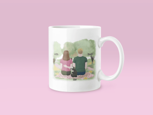 Widok - Kubek dla par z Psami - Personalizowana - Biały - 330ml