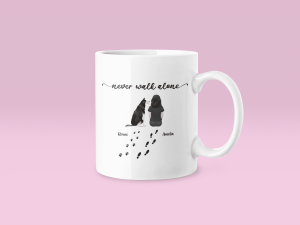 Never Walk Alone - Koszulka z twoim Psem – Personalizowana - Biały - 330ml