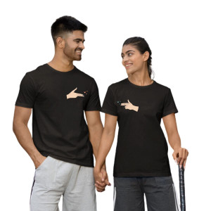 Koszulka matching dla par na walentynki - Pif Paf Love - Czarny - XL - XXL