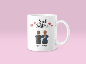 Soul Sisters - Kubek dla Przyjaciółek - Personalizowana - Biały - 330ml