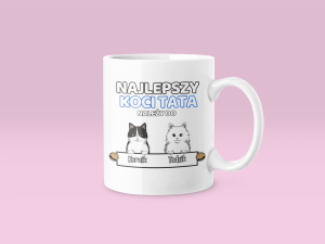 Kubek Najlepszy Koci Tata – Personalizowana - Biały - 330ml