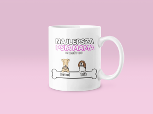 Kubek Najlepsza Psia Mama – Personalizowana - Biały - 330ml