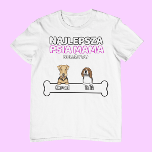 Koszulka Najlepsza Psia Mama – Personalizowana - Czarny - L