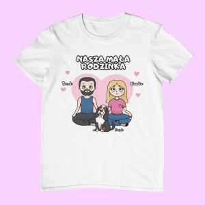 Mała rodzinka - Koszulka dla par z Psami - Personalizowana - Czarny - 3XL