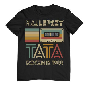 Koszulka prezent na dzień ojca - Najlepszy tata 1989 - Czarny - XL