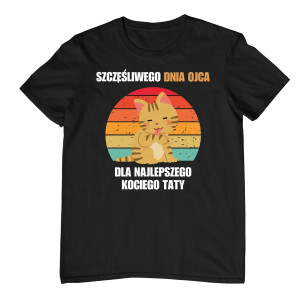 Koszulka prezent na dzień ojca - Koci Tata - Czarny - 2XL