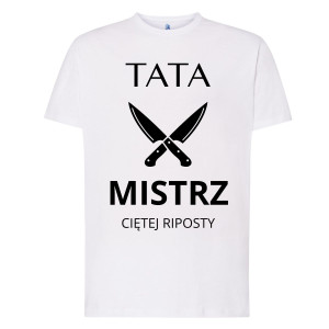 Koszulka prezent na dzień ojca - Mistrz ciętej riposty - Czarny - XL