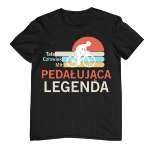 Koszulka prezent na dzień ojca - Tata kolarz pedałująca legenda - Czarny - XL