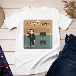 Koszulka Prezent na dzień Ojca - Gamer Dad – Personalizowana - Biały - M