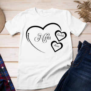 Koszulka Prezent na dzień Mamy - z imionami dzieci – Personalizowana - Biały - 3XL