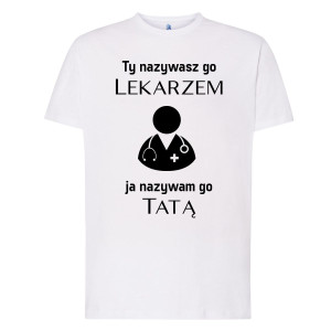 Koszulka prezent na dzień ojca - Tata Lekarz - Czarny - XL