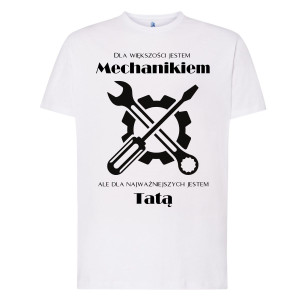 Koszulka prezent na dzień ojca - Tata Mechanik - Czarny - XL