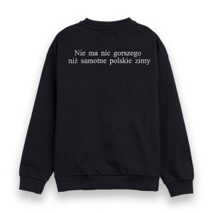 Bluza bez kaptura z tekstem piosenki - Samotne polskie Zimy - XL - Granatowy