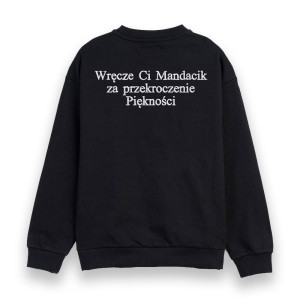 Bluza bez kaptura z tekstem piosenki - Wręcze Ci Mandacik - XL - Granatowy