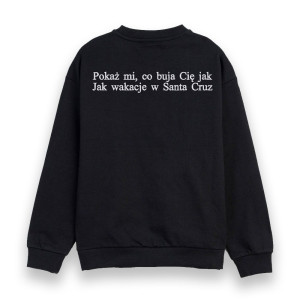 Bluza bez kaptura z tekstem piosenki - wakacje w santa cruz - XL - Granatowy