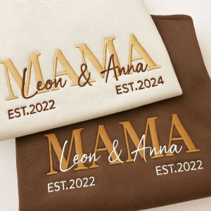 Bluza bez kaptura z Haftem MAMA i imionami - XL