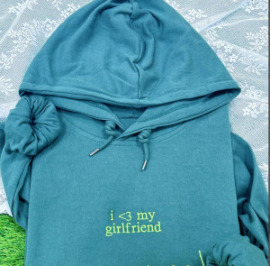 Bluza z Kapturem i love my GF BF - M - Granatowy