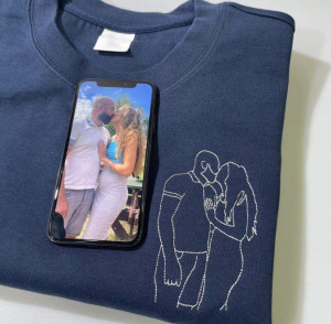 Bluza bez kaptura z Haftem ze zdjęcia lineart - XL