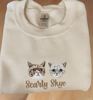 Koszulka z Twoim haftowanym pupilem psem kotem - XL - Granatowy