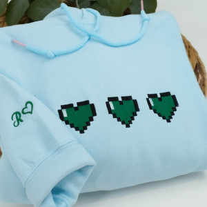 Bluza na dzień chłopaka - Serca pixel haft - XL - Szary