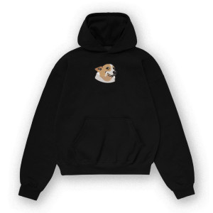 Bluza dla Memiarza memy tiktok - Pies corgi - XL - Granatowy