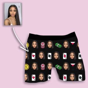 Śmieszne majtki z twarzą lub zdjęciem na prezent - Kasyno - XL