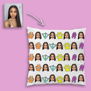 Personalizowana poduszka na prezent - Łapki - Szary