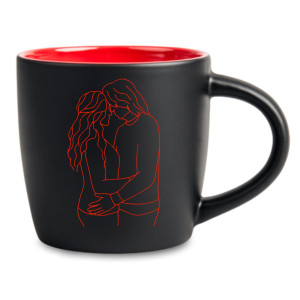 Kubek Latte z Grawerowanym Twioim zdjęciem lineart - Czerwony
