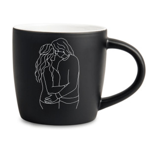 Kubek Latte z Grawerowanym Twioim zdjęciem lineart - Biały