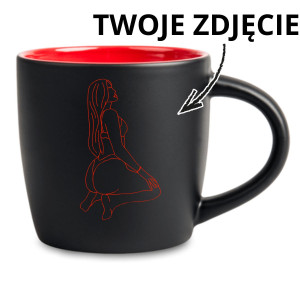 Kubek Latte z Grawerowanym Twioim Spicy lineart - Czerwony