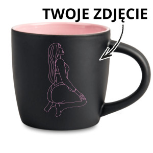 Kubek Latte z Grawerowanym Twioim Spicy lineart - Różowy