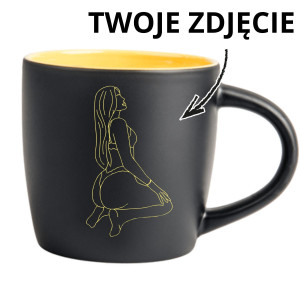Kubek Latte z Grawerowanym Twioim Spicy lineart - żÓŁTY