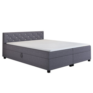 Princess 160x200 Grau – Polsterbett mit Bettkasten