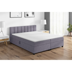 Leo 160x200 Grau – Polsterbett mit Bettkasten
