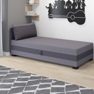 Ilia 120x200 mit Kopfteil und Kissen – Schlafsofa mit Bettkasten